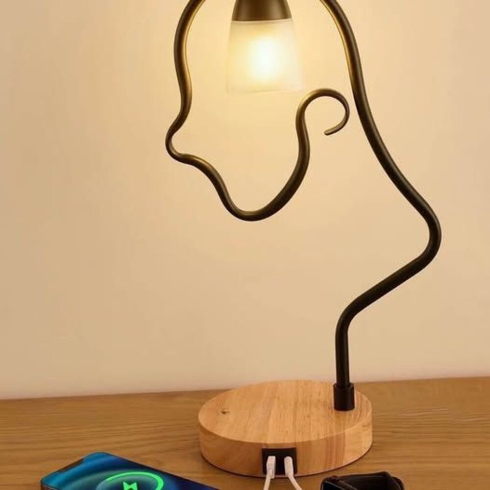 Elenhome Industrial LED Desk Lamp with USB C+A Ports Touch Dimmable Retro Design